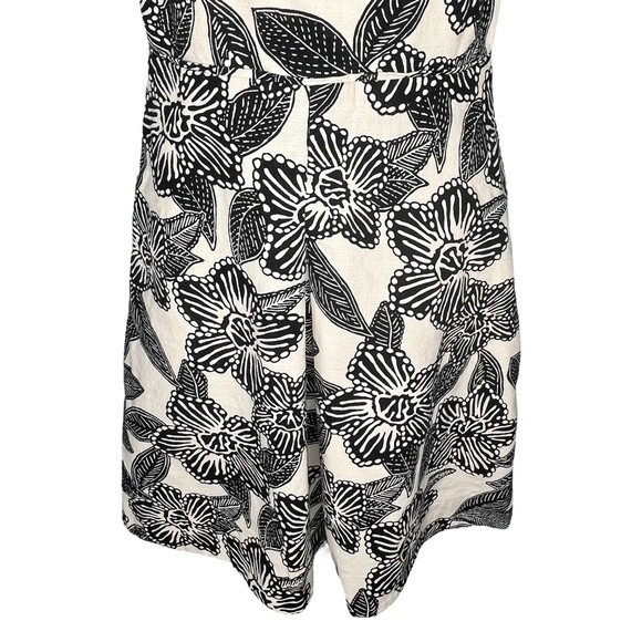 J. Crew Sleeveless Polynesian Print Dress sz 4 * Ivory Cream Tropical Pockets - Picture 7 of 11